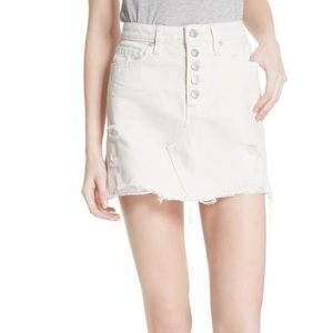 We The Free / Free People Destroyed Denim Mini Skirt